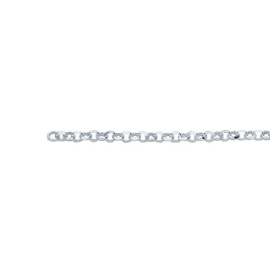 Sterling Silver 1,7 mm Diamantskuren Rund Rolo-kedja, Per Fot