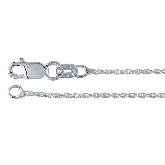 Sterling Silver 1 mm dubbelrep-kedja