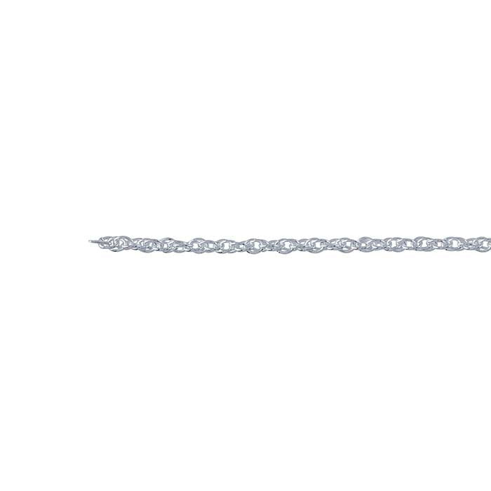 Sterling Silver 1mm Dubbelrep Kedja, Per Fot