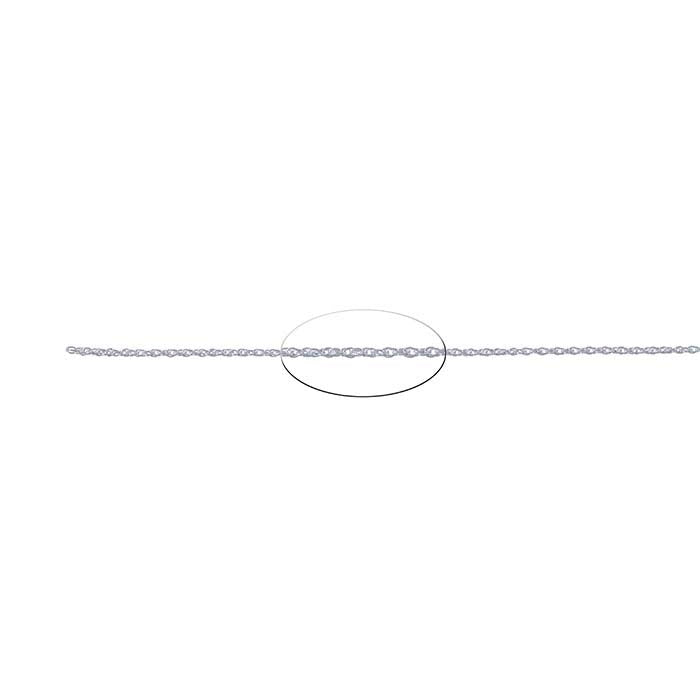 Sterling Silver 1mm Dubbelrep Kedja, Per Fot