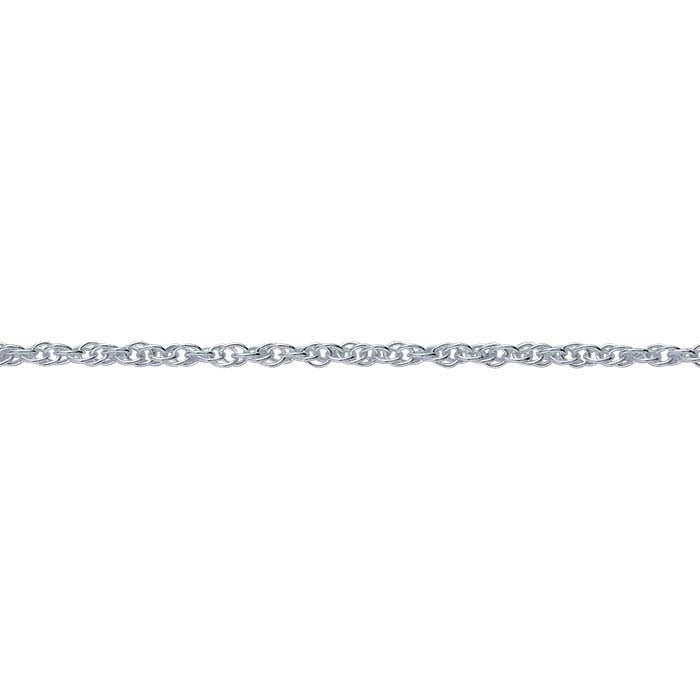 Sterling Silver 1mm Dubbelrep Kedja, Per Fot