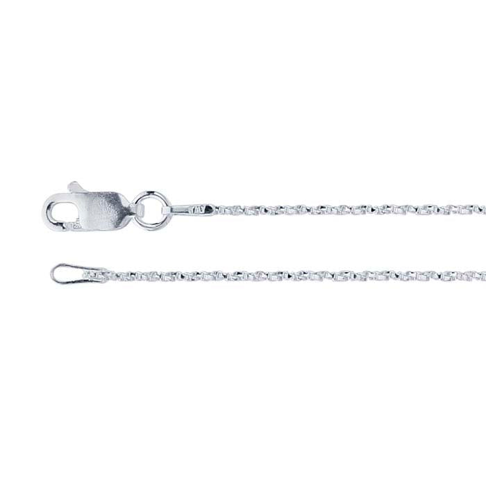 Catena a scatola intrecciata diamantata in argento sterling 0,9 mm