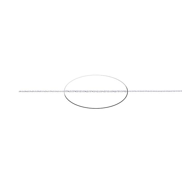 Sterlingsilver 0,9 mm diamantkapad vriden boxkedja, per fot