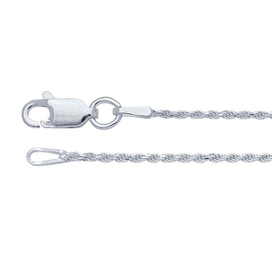 Sterling Silver 1,2 mm diamantkapad fransk repkedja