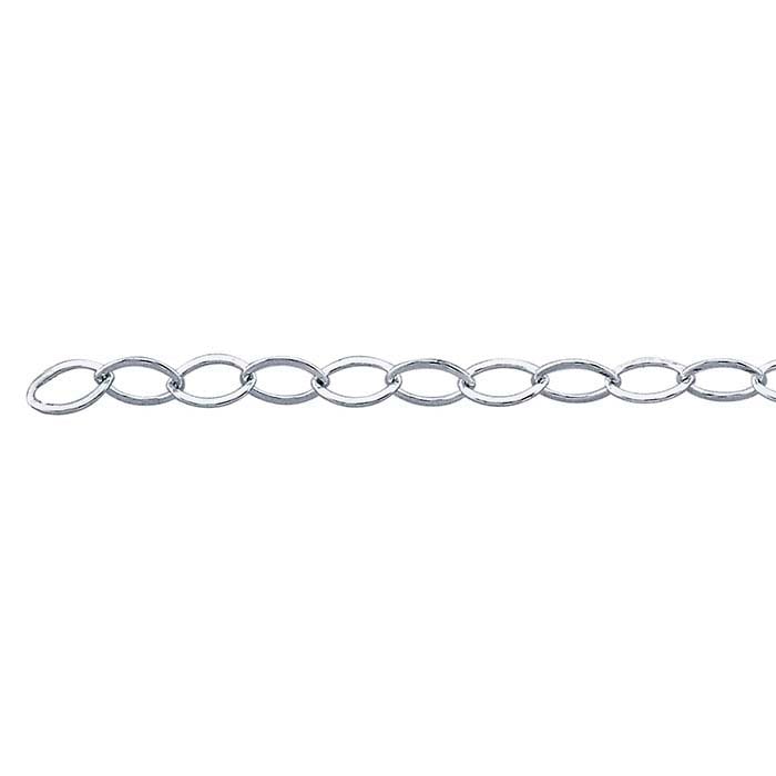 Sterling Silver Flat Oval Cable Chain