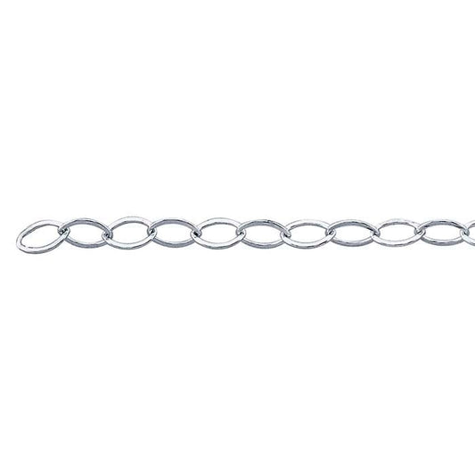 Sterling Silver Flat Oval Cable Chain
