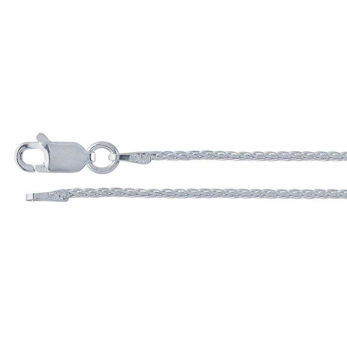 Catena di grano tonda in argento sterling 1,1 mm