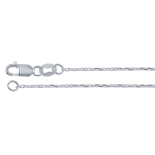 Sterling Silver 1mm Diamond-Cut Oval Cable Chain