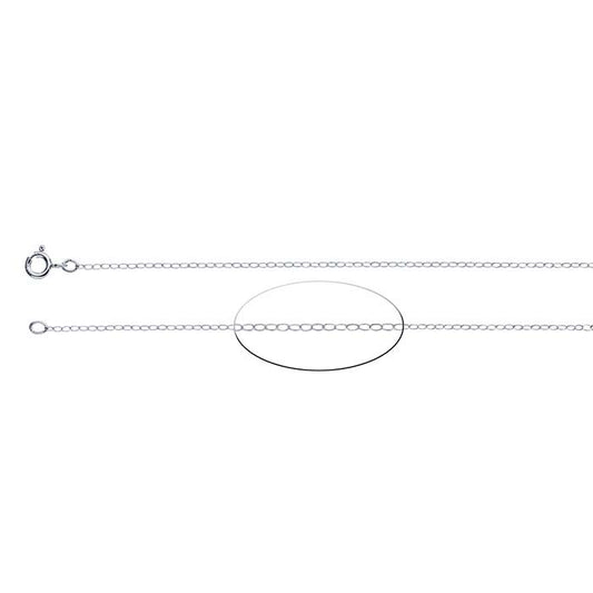 Sterling Silver 1,4 mm Flat Oval Cable Chain