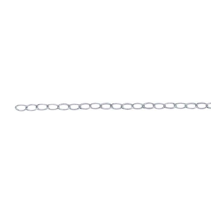 Sterling Silver Flat Oval Cable Chain