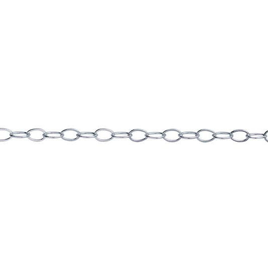 Sterling Silver Flat Oval Cable Chain