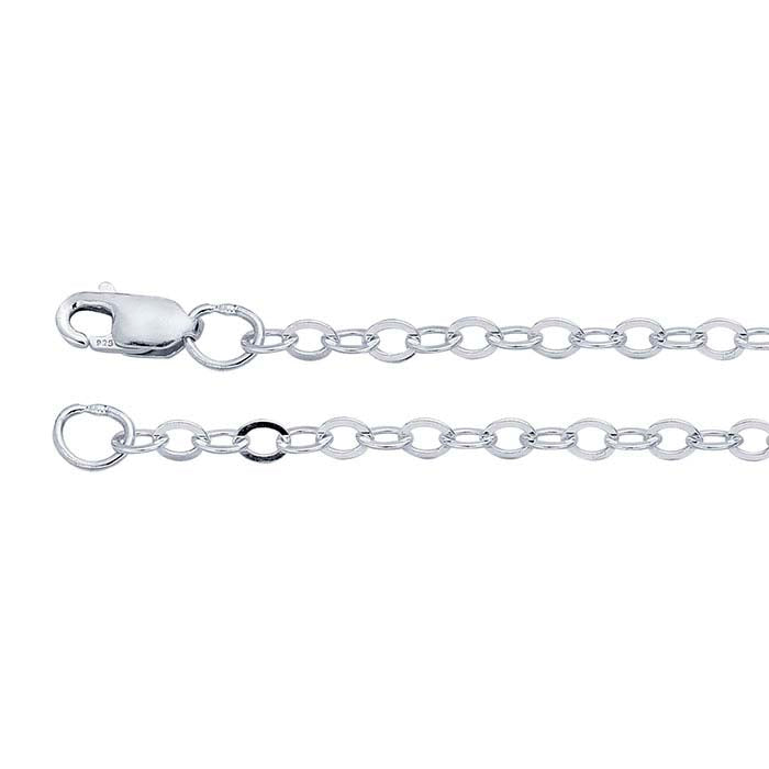 Sterling Silver Flat Oval Cable Chain