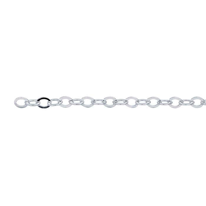 Sterling Silver Flat Oval Cable Chain