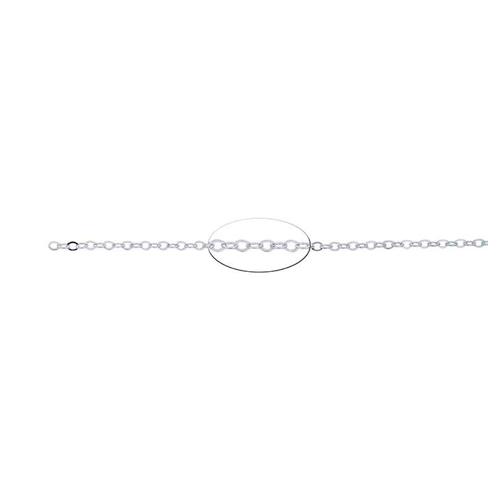 Sterling Silver Flat Oval Cable Chain