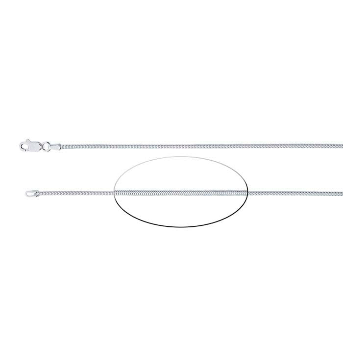 Catena a serpente tonda senza giunture in argento sterling 1,7 mm