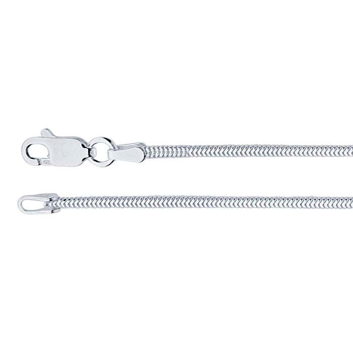 Sterling Silver 1,7 mm Rund Oskarvad Ormkedja