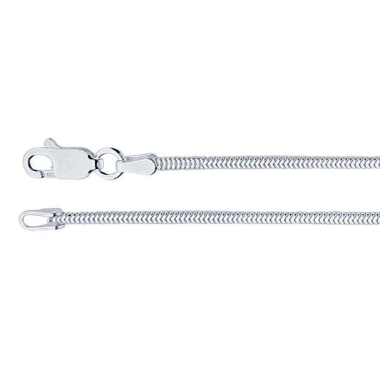 Catena a serpente tonda senza giunture in argento sterling 1,7 mm
