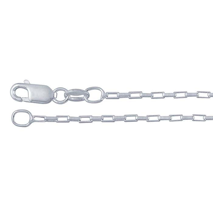 Catena a scatola lunga in argento sterling 1,4 mm