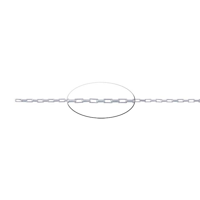 Sterling Silver 1,4 mm Lång Boxkedja, Per Fot