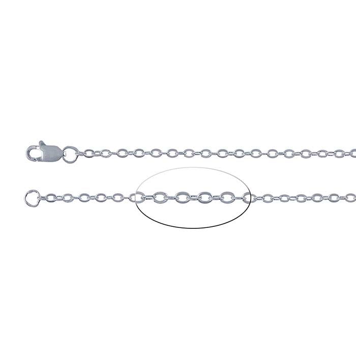 Sterling Silver Flat Oval Cable Chain