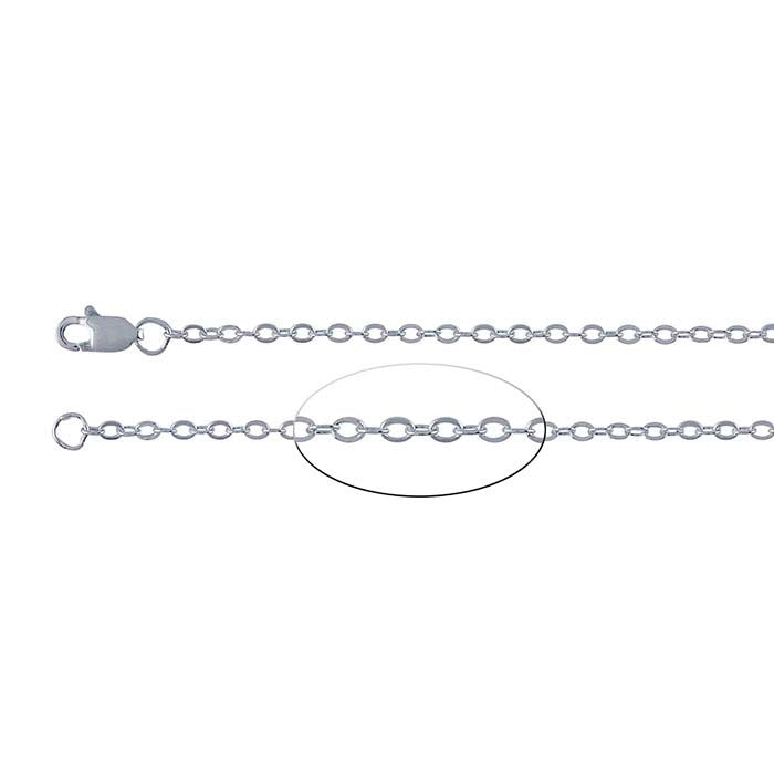 Sterling Silver Flat Oval Cable Chain
