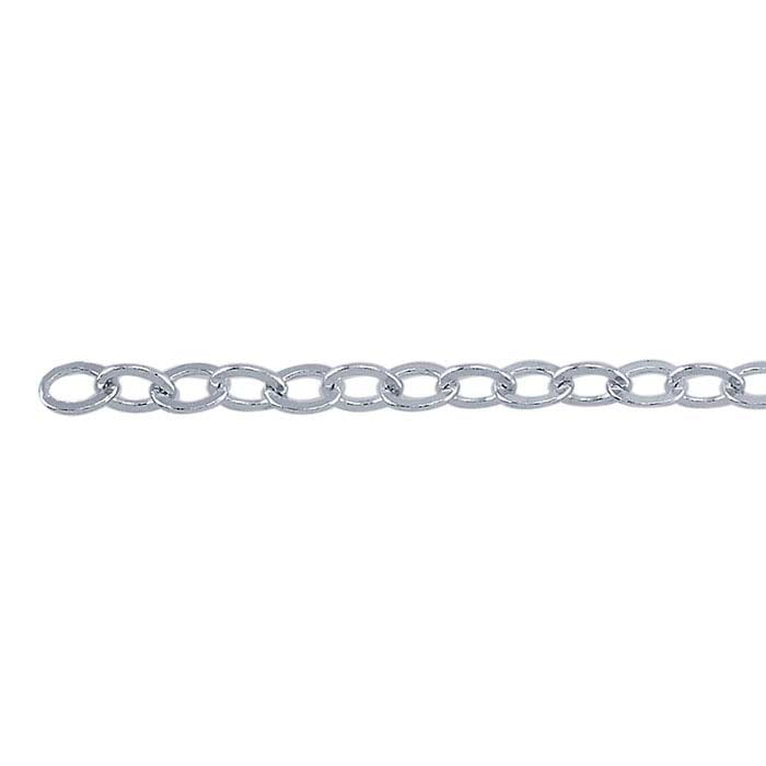 Sterling Silver Flat Oval Cable Chain