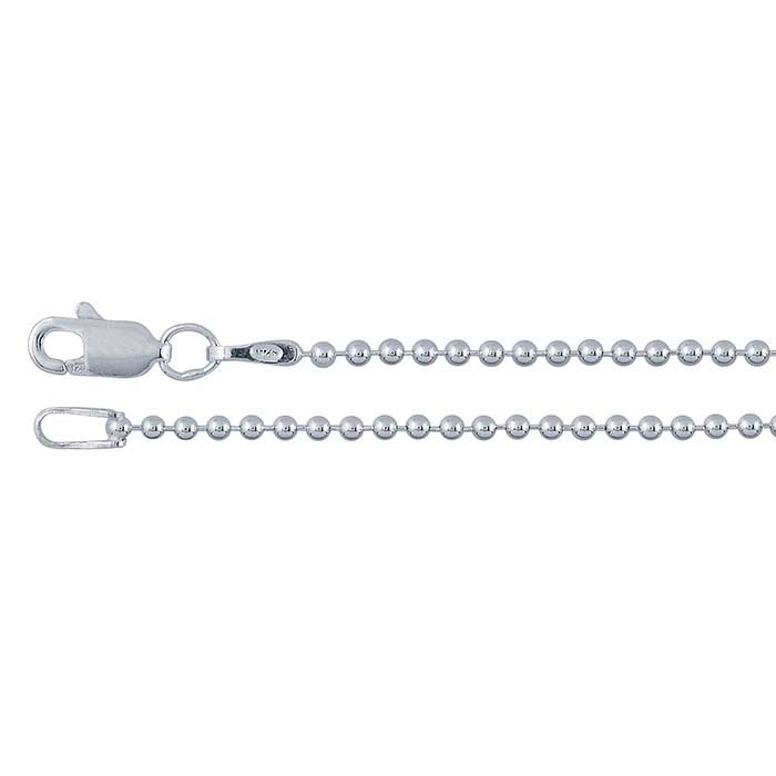 Catena a perline in argento sterling 1,5 mm