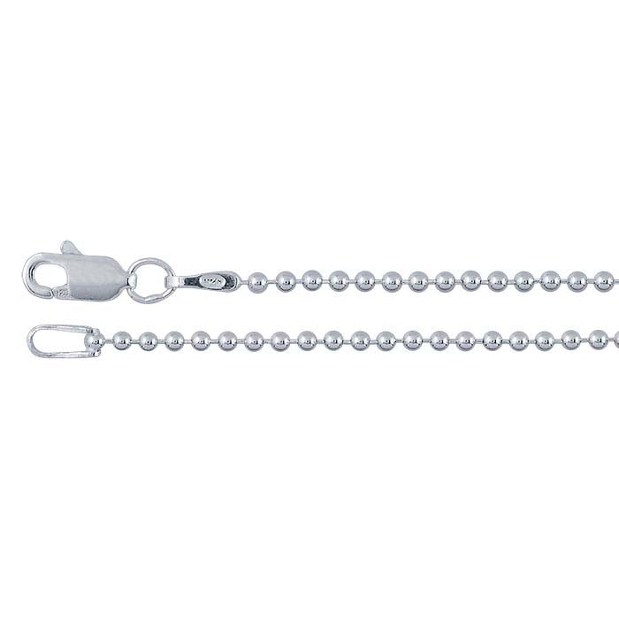 Catena a perline in argento sterling 1,5 mm