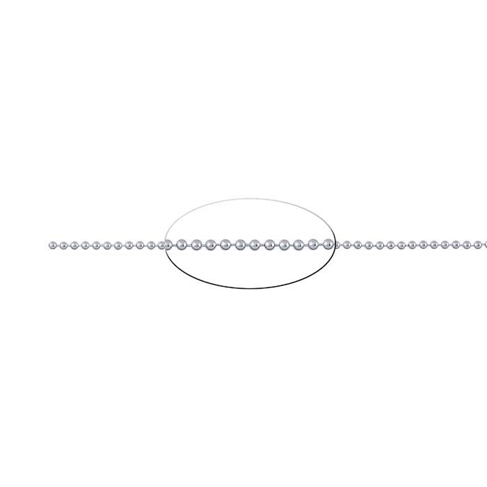 Sterling Silver 1.5mm Bead Chain, By the Foot