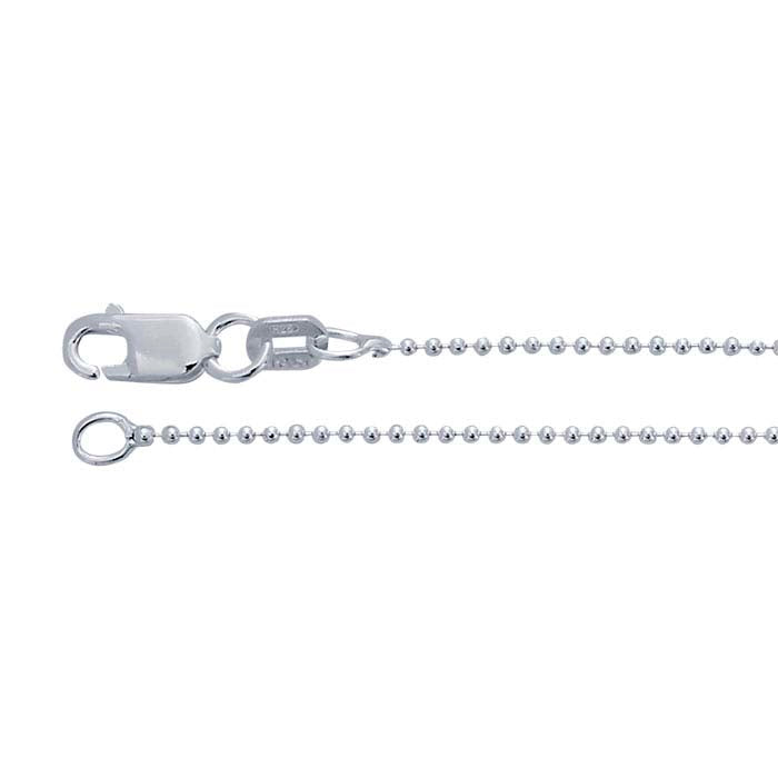 Catena a perline da 1mm in argento sterling