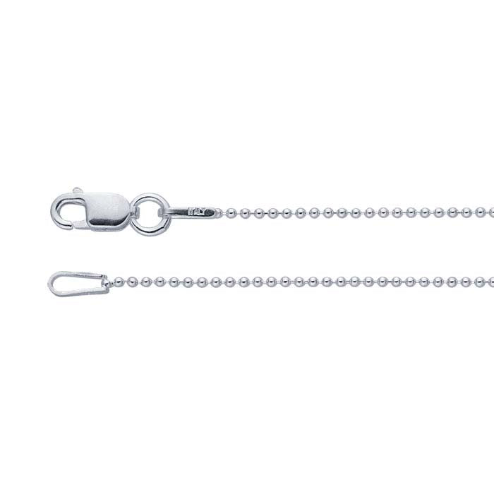 Catena a perline da 1mm in argento sterling