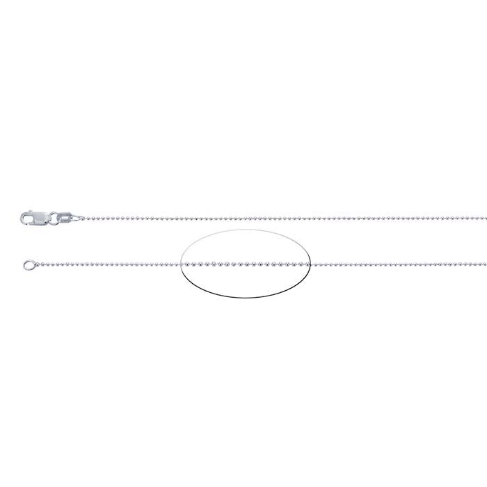 Catena a perline da 1mm in argento sterling