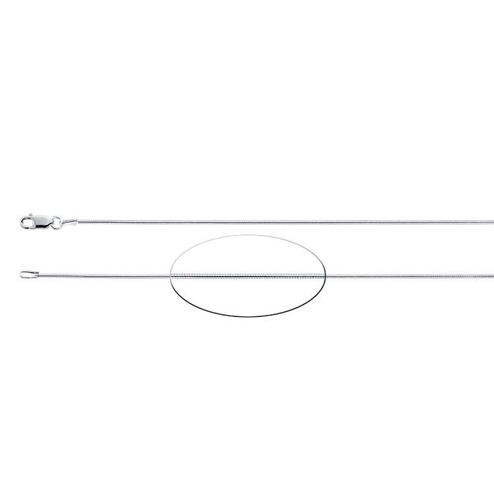 Catena a serpente tonda con giuntura da 1,2 mm in argento sterling