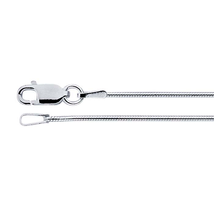 Schlangenkette aus Sterlingsilber mit runder Naht, 1 mm
