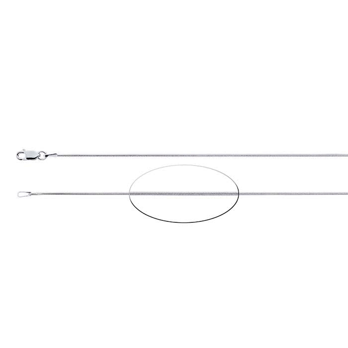 Sterling Silver Round Seamed Snake Chain