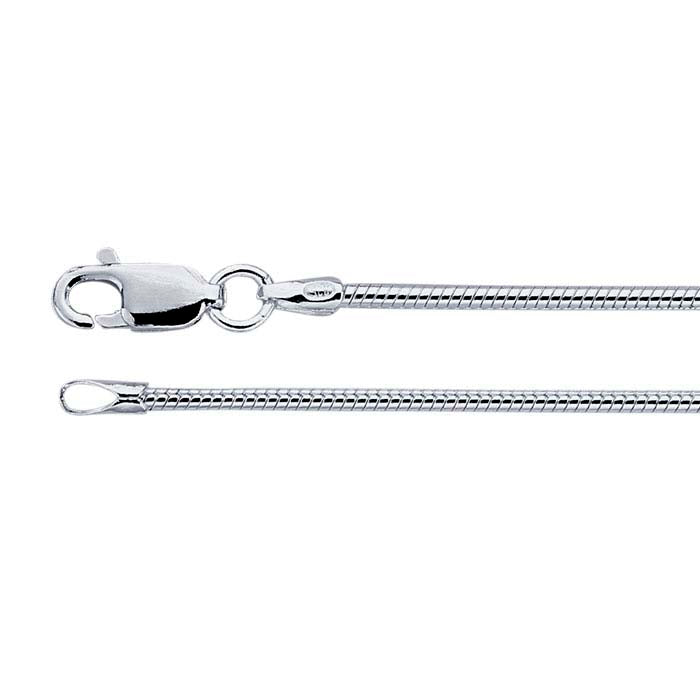 Catena a serpente tonda con giuntura da 1,5 mm in argento sterling