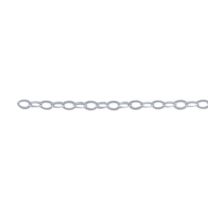 Sterling Silver Flat Oval Cable Chain