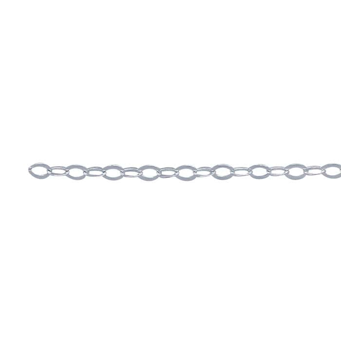 Sterling Silver Flat Oval Cable Chain