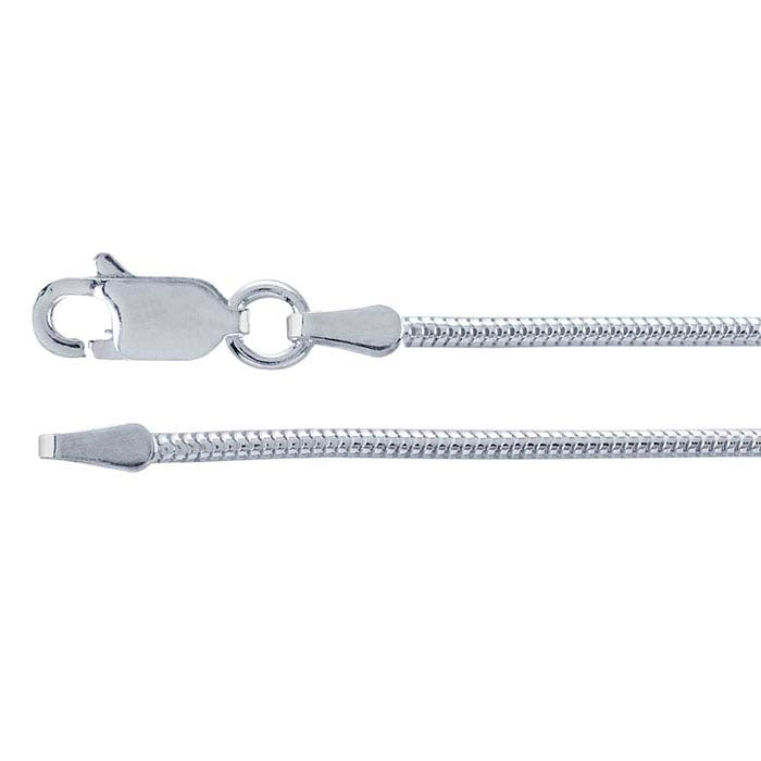 Catena a serpente tonda senza giunte in argento sterling 1,4 mm