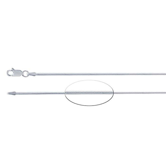 Catena a serpente tonda senza giunte in argento sterling 1,4 mm