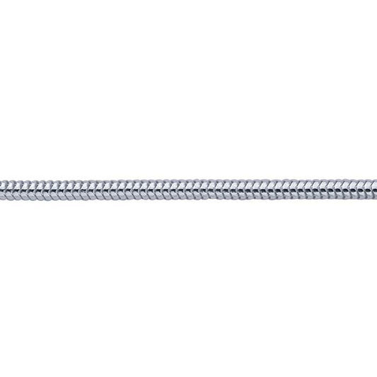 Catena a serpente tonda senza giunte in argento sterling 1,4 mm