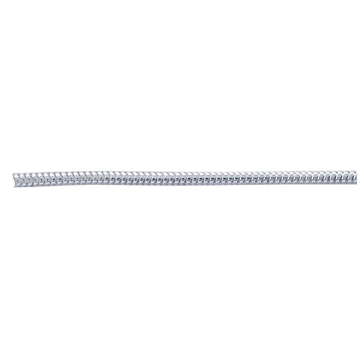 Catena a serpente tonda senza giunte in argento sterling 1,4 mm, al piede