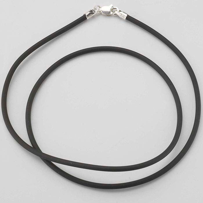 Black Rubber Cord with Sterling Silver Clasp