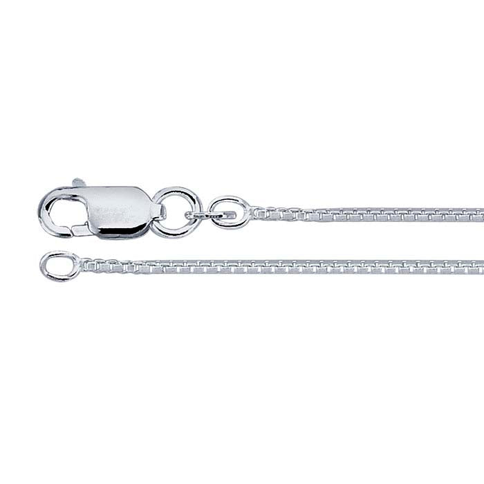 Sterling Silver 1mm venetiansk boxkedja