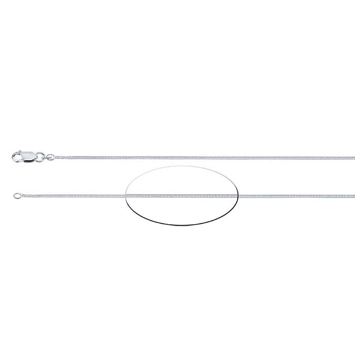 Sterling Silver 1mm venetiansk boxkedja