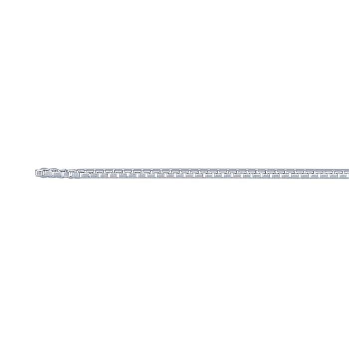 Sterlingsilver 1 mm venetiansk boxkedja, per fot