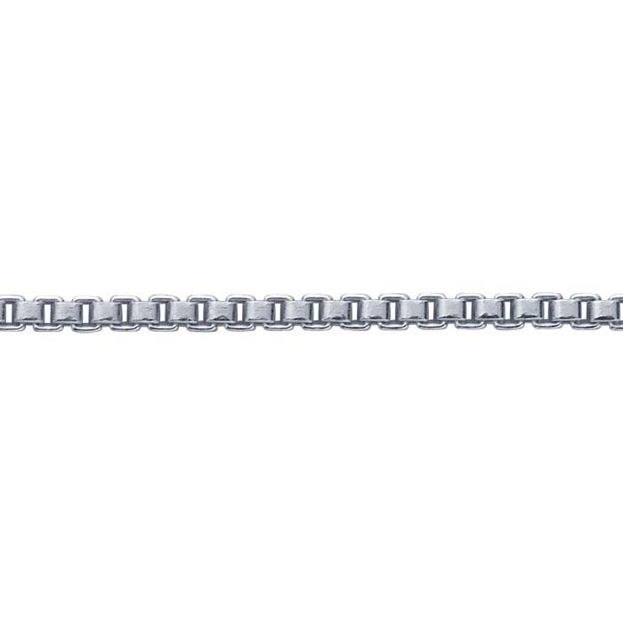Sterlingsilver 1 mm venetiansk boxkedja, per fot