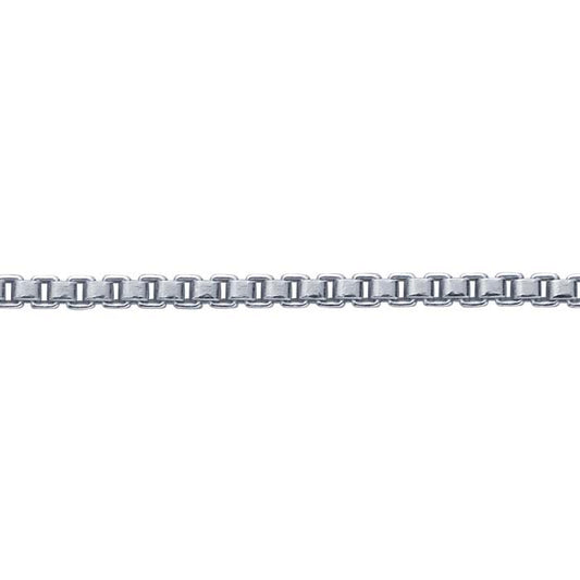 Sterlingsilver 1 mm venetiansk boxkedja, per fot