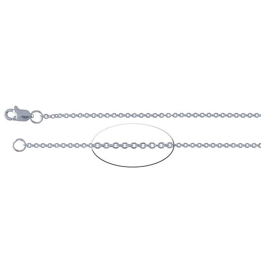 Sterling Silver 1.3mm Flat Round Cable Chain