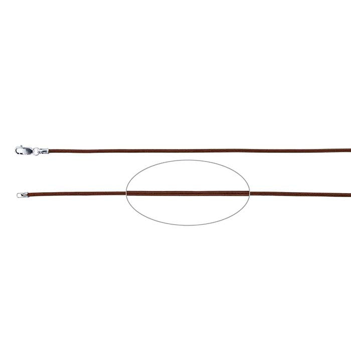 Brown Leather Cord with Sterling Silver Clasp